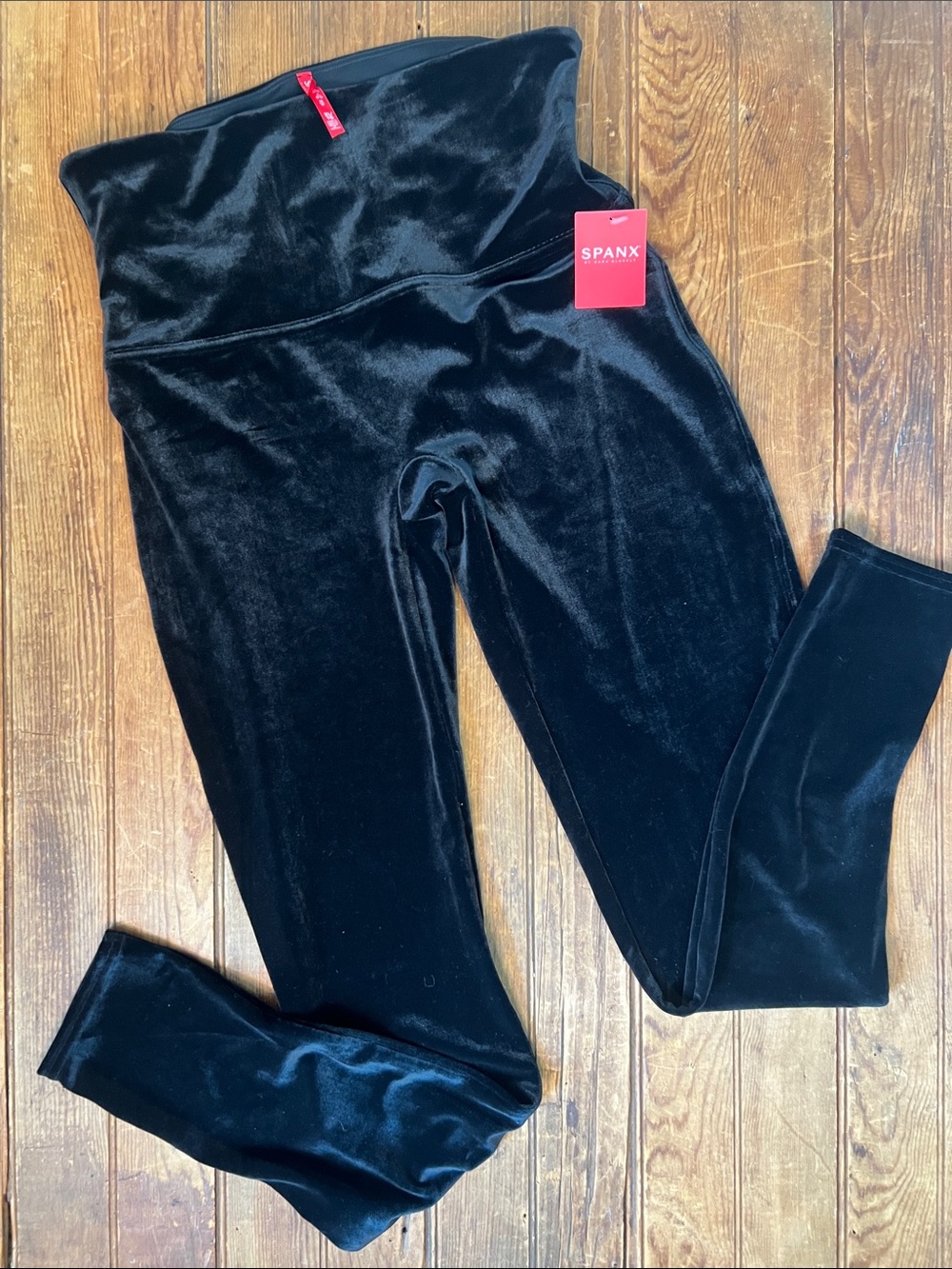 SPANX Black Velvet High-Waist Leggings NWT size  x Large